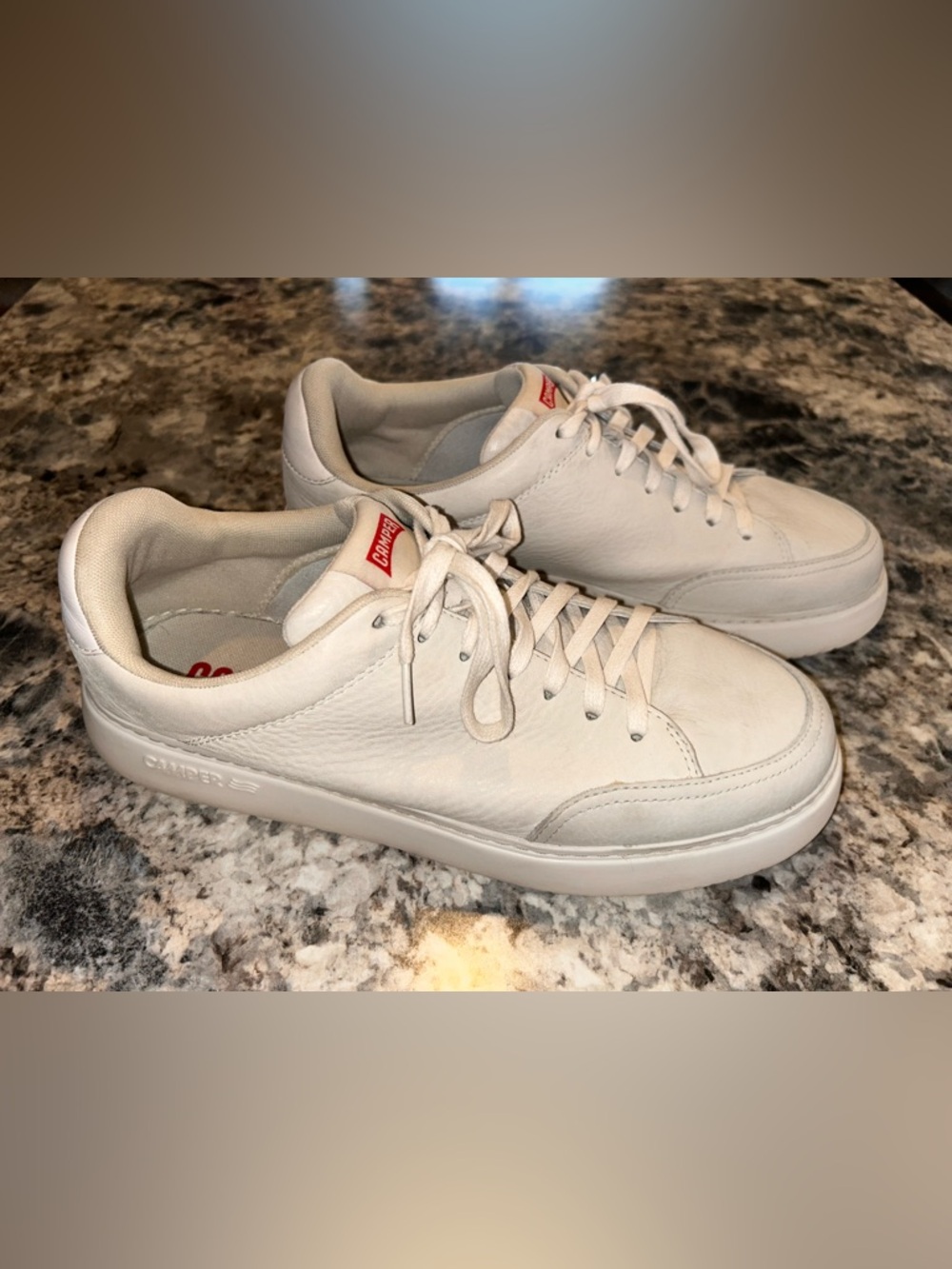 Camper Runner K21 Lightly used quality leather Men size 46 (12.5) Natural White